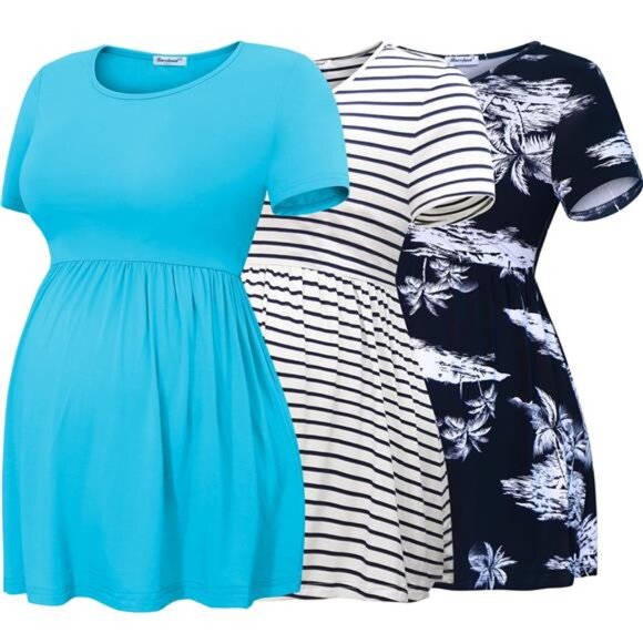 Tops - Women's Short Sleeve Maternity Shirts  3-Pack